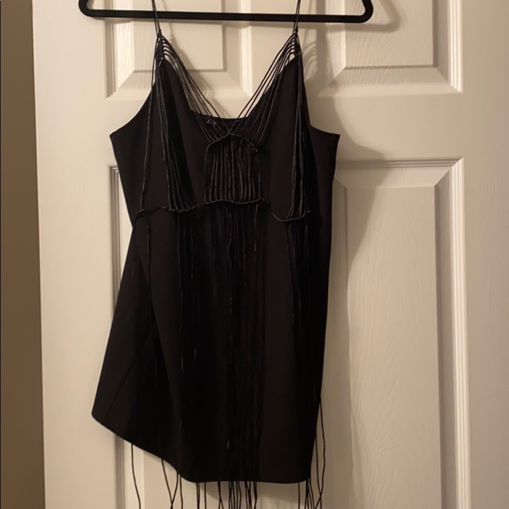Black Fringe Zara Top
